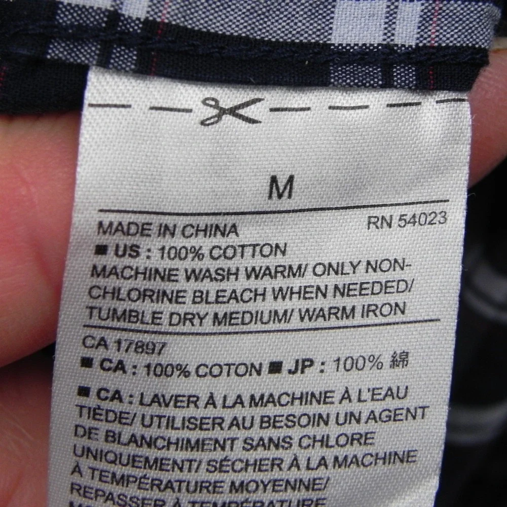 Banana Republic Shirt Mens Medium Standard Fit Button Up Blue Plaid Short Sleeve